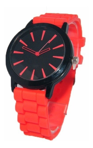 Reloj Cuarzo Mujer Silicona Luxfacigoo Color Rojo