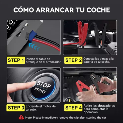 Arrancador De Batería De Coche 2000a Portátil Compresor