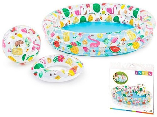 *del - Piscina Inflable Set De 3 Piezas 1.22 X 25 Cm