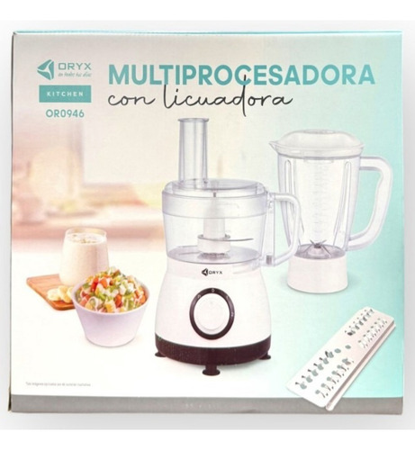 Multiprocesadora Y Licuadora 550w Hogar Cocina Picadora Blanco