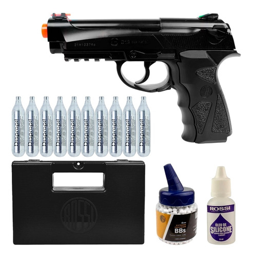 Pistolada Airsoft De Co2 Wingun C12 6mm Rossi + Acessórios