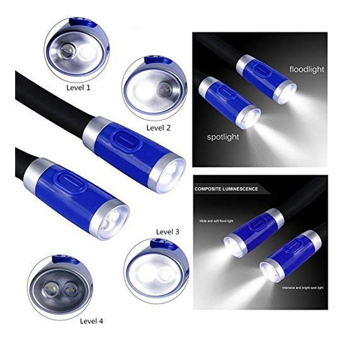 Luz Led Recargable De Lectura Manos Libres Con Brazos Flexib