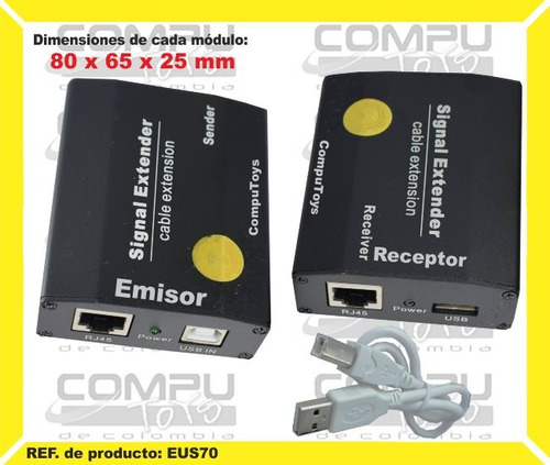 Extender Usb X Utp Hasta 100 Mts Ref: Eus70 Computoys Sas