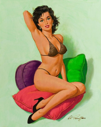 Mujer Entre Almohadones - Arthur Sarnoff - Lámina 45x30 Cm.