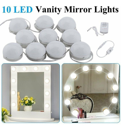 Kit De Bombillos De Espejo Para Maquillaje 10 Led