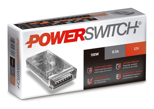 Fuente Powerswitch 100w 12v 8a Gab Metalico Ip20