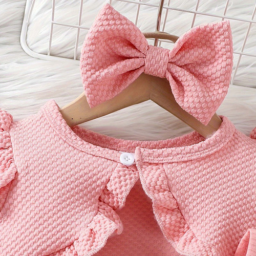 Conjunto De Vestido Tipo Chaqueta Con Volantes Y Mangas Vola