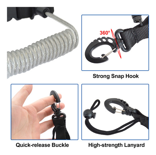 Correa De Seguridad Para Cámara, Cable En Espiral, Linternas