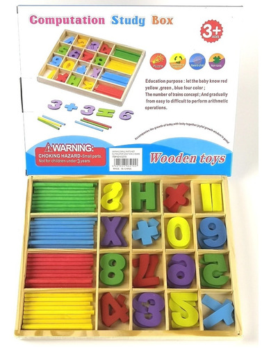 Juego Madera Didáctico Montessori Calculador Matemático Peq