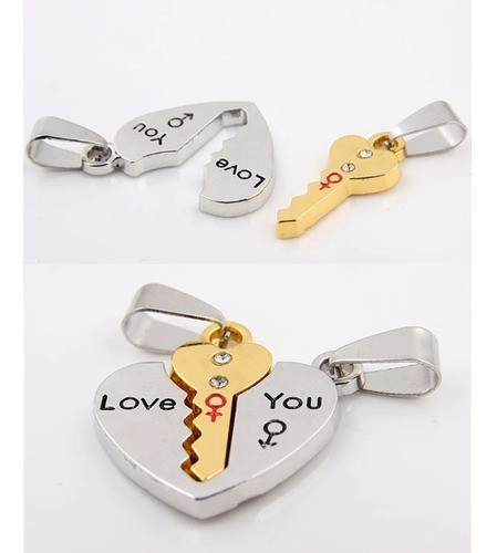 Collar I Love You Para Parejas Corazón Y Llave | Cuotas sin interés Collar I Love You Para Parejas Corazón Y Llave | Cuotas sin interés