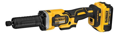 Amoladora recta inalámbrica DeWalt DCG426M2 color amarillo + accesorios