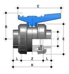 Válvula Pvc De 1/2 Pulgada 0.5 In Cédula 80 Cementar