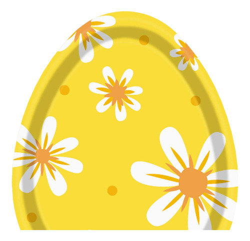 2 X 8 Piezas Platos De Pascua Vajilla Huevos Amarillos