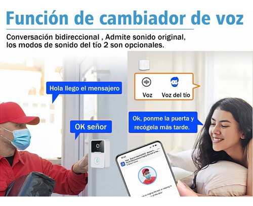 Para Campainha Vídeo Porteiro Monitoramento Remoto Sem Fio
