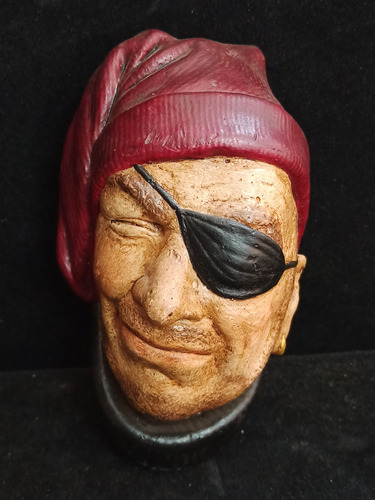 Antigua Figura De Yeso Para Pared Cara De Pirata 