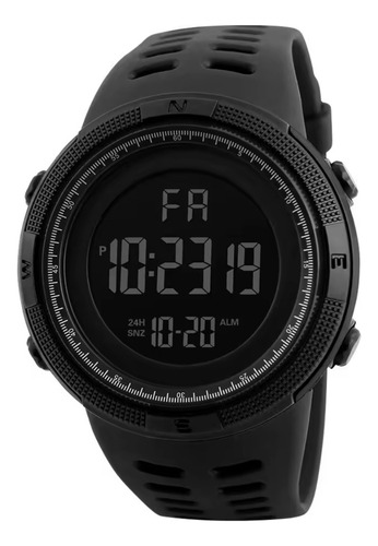 Reloj Caballero Para Trabajo Resistente Prueba Agua Uso Rudo Negro Negro Negro
