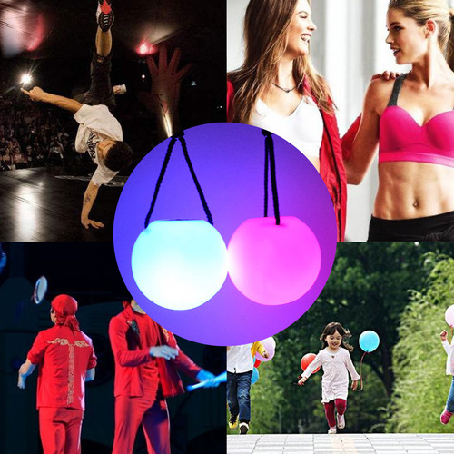 M Bolas Led Poi Balls, 2 Unidades, 9 Modos, 7 Colores