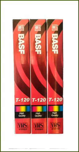 Lote 3 Videocassette Vhs Basf 6h Hq Import Germany- Sellados
