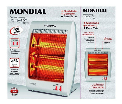 Imagem 6 de 6 de Aquecedor De Ar Elétrico Portátil Comfort Air 800w Potente
