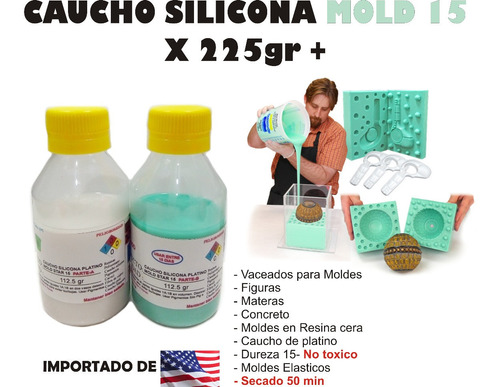 Caucho Silicona Moldes Liquido Mold 15 X 225g Plasticera