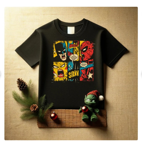 Polera Unisex Superheroe Comic Avengers Algodon Estampado