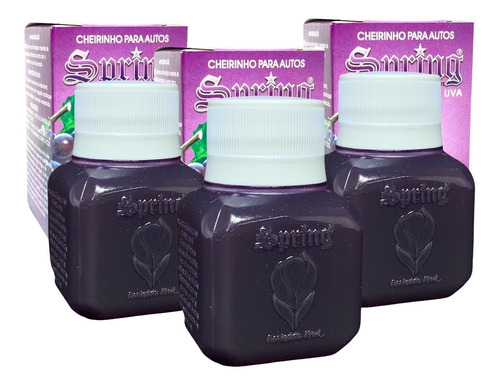 Cheirinho Para Carro Spring Odorizante Uva 42ml - 3 Unidades