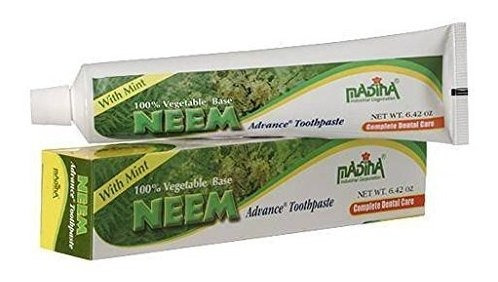 Pasta De Dientes Neem 100% Fluor Base Vegetal 2pz 18g C/u