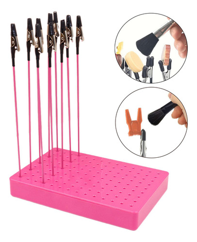 10x Pintor Soporte Base Set Modelado Rosa Y 10 Clips