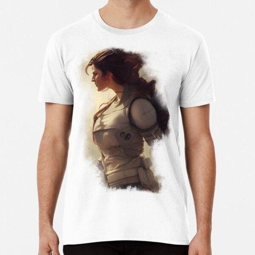 Remera Gina Carano En Armadura Blanca Algodon Premium