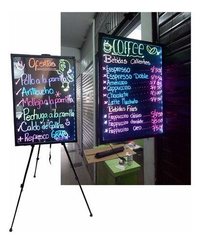 Pizarra Led Luminosa De 40 X 30 Cm + 8 Plumones Gratis