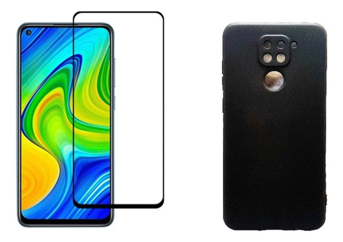 Funda Tpu Con Felpa + Templado Compatibles Con Redmi Note 9