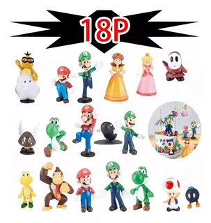 Super Mario Bros, Luigi, Yoshi, 18 Piezas