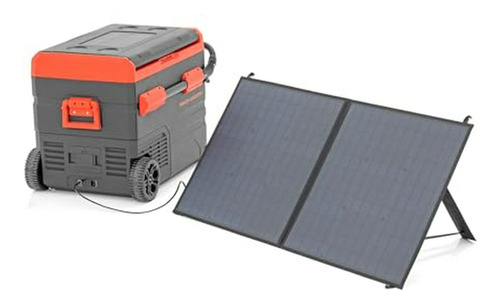 Nevera Portátil  50l Con Panel Solar - Negro.