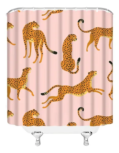 Kkiayy Leopard Race Cortina De Ducha Vida Silvestre Guepardo