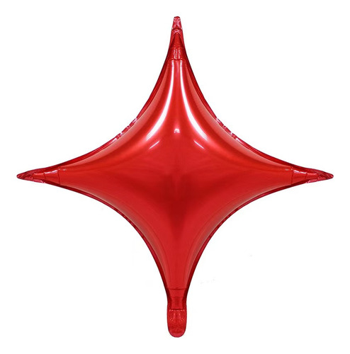 Globo Estrella Cuatro Puntas Rojo Gigante Metalizado 65cm