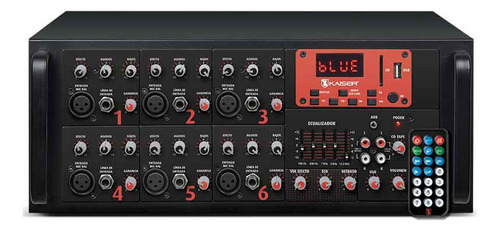 Consola Amplificada 6 Canales 2400 Wpmpo Bluetooth