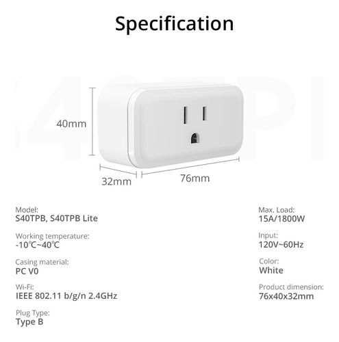 Sonoff S40 Medidor Interruptor Wifi Programable Alexa Google