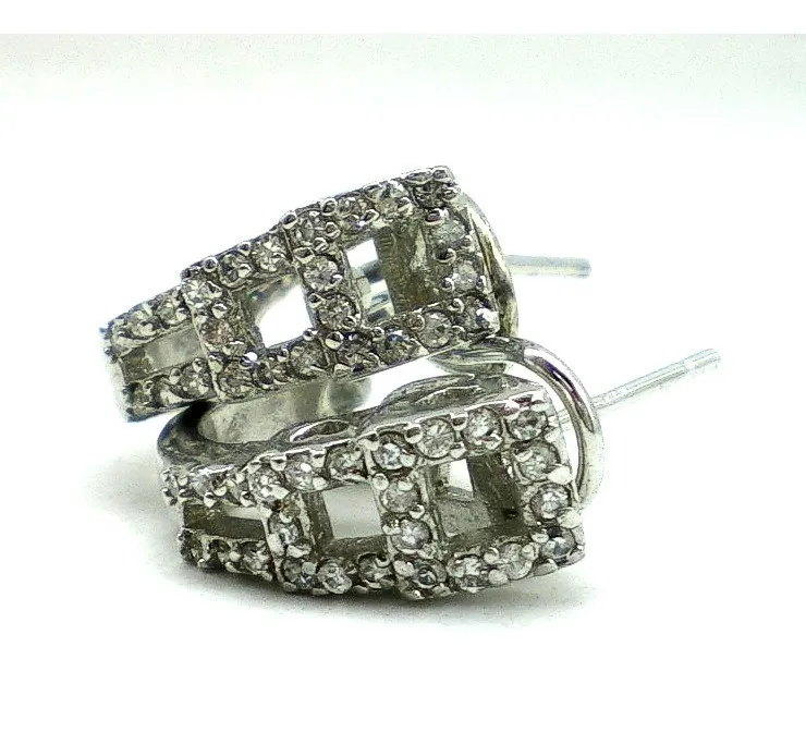 Aros De Plata Y Zafiros Blancos