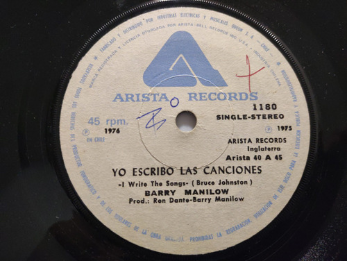 Vinilo Single De Barry Manilow - Yo Escribo Las Cancio( E78