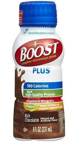 Boost Plus Energía Nutricional Bebidas, Chocolate, 8 De Oz, 