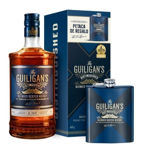 Whisky The Guiligans 750cc + Petaca Metálica