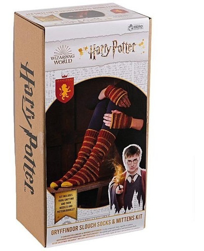 Imagen 1 de 5 de Harry Potter Kit Haz Tus Guantes Y Calcetines Gryffindor