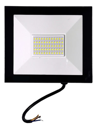 8 Pack Reflector Led 100w Slim Potente Discreto Exterior Xp Carcasa Negra Luz Luz Blanco Frio 6500k