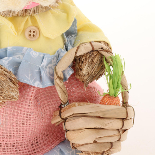 2x Decoraciones De Pascua De Conejito De Paja For Parejas