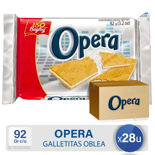 Caja Obleas Opera Bagley Rellenas Pack - Mejor Precio