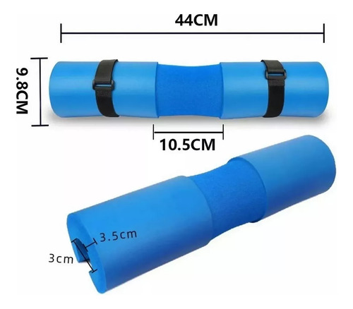Almohadilla De Levantamiento De Pesas Con Barra, Almohadilla Protectora Para El Cuello En Cuclillas Del Hombro Con Sus Correas De Sujeción, Cómoda Almohadilla De Esponja De Espuma (azul
