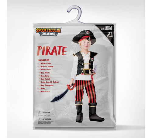 Spooktacular Creations Disfraz De Pirata Rojo De Lujo Para N