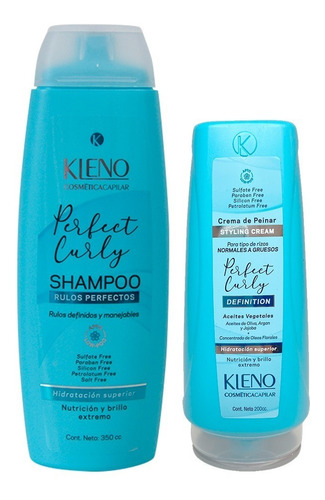 Kit Kleno Perfect Curly Shampoo + Crema De Peinar Rulos Rizo