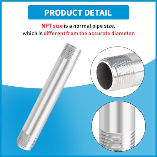 Tubera De Acero Inoxidable Quickun 304, 1/2puLG Npt X 1/2pul