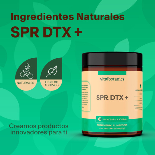 Suplemento Spr Dtx+ 120 Caps 500mg Probiótico Vitalbotanics Sabor CLN_CLENS_120